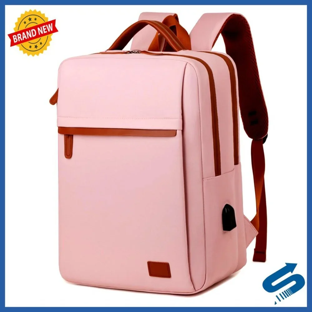 Unisex Laptop Backpack USB Charging Port Travel Business College Functional - Picture 1 of 6